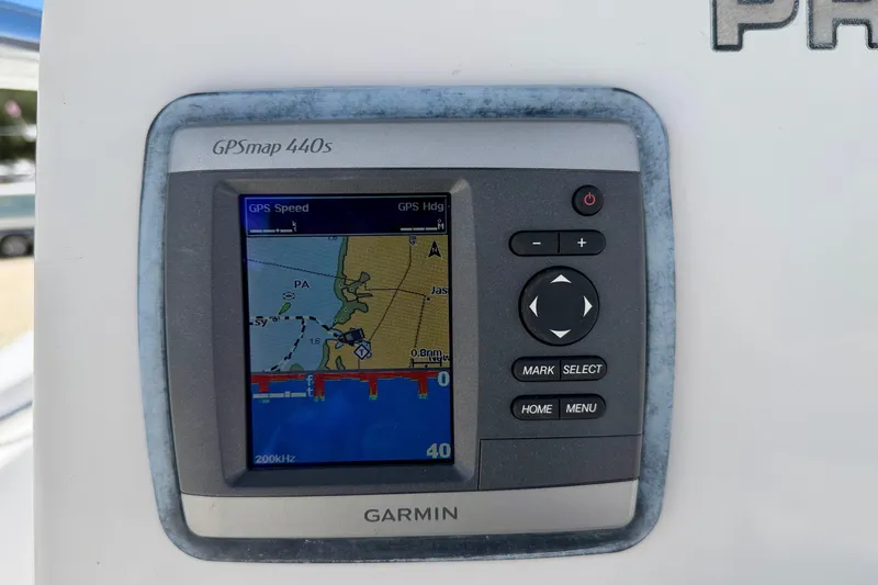 Slide: The Image of Garmin GPSmap 440s on 2009 Sea Fox 216 Center Console boat dashboard. - 19