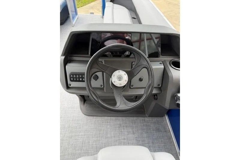 Slide: The Image of Steering console of 2026 Sun Tracker Party Barge 18 DLX pontoon boat. - 6
