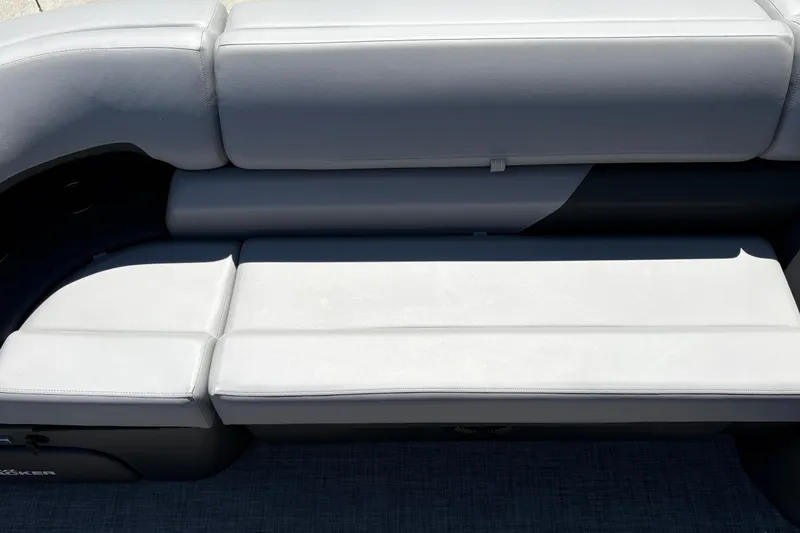 Slide: The Image of 2026 Sun Tracker SportFish 20 DLX boat seat, featuring sleek gray upholstery. - 21