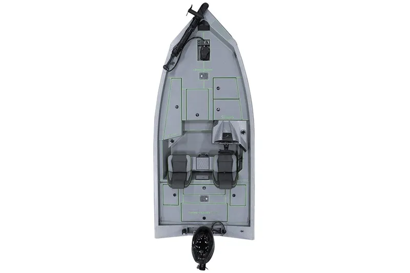 Slide: The Image of Top view of 2026 Express H18 boat, showcasing seating and storage layout. - 3