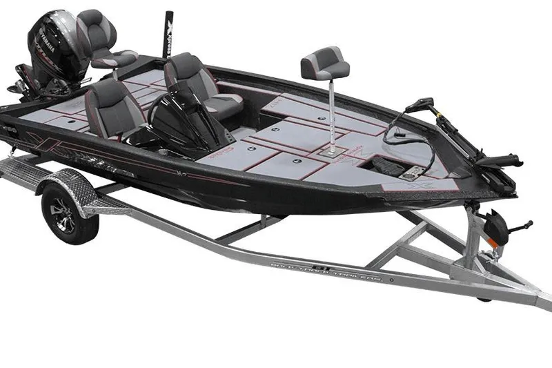 Slide: The Image of Express H18 2026 fishing boat on trailer, featuring sleek design and modern seating. - 6