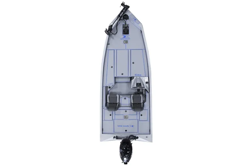 Slide: The Image of Top view of a 2026 Express H18 boat, featuring a sleek design and modern seating. - 7