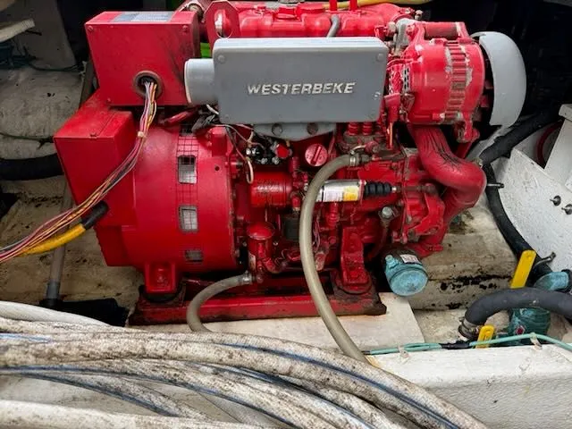 Slide: The Image of Westerbeke engine in a 1990 Bayliner 3888 Motoryacht. - 11
