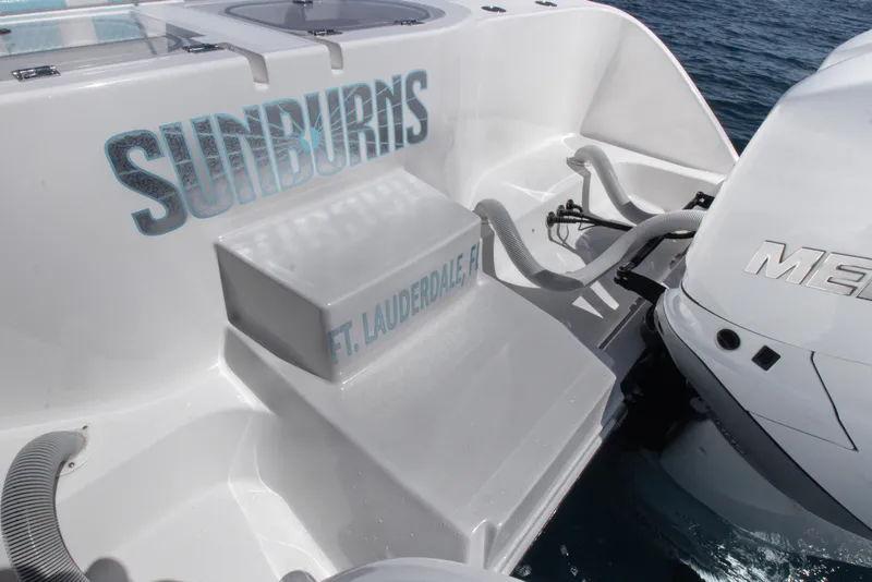 Slide: The Image of 2019 Invincible 40 Catamaran with "Sunburns" branding, Fort Lauderdale, FL. - 6