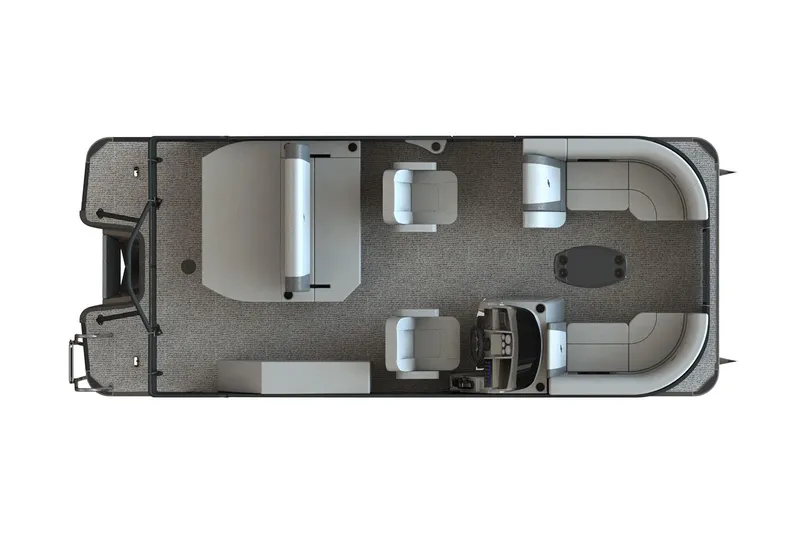 Slide: The Image of Manufacturer Provided Image: 2026 Starcraft EXS Q DH pontoon boat interior layout, featuring seating and helm. - 4