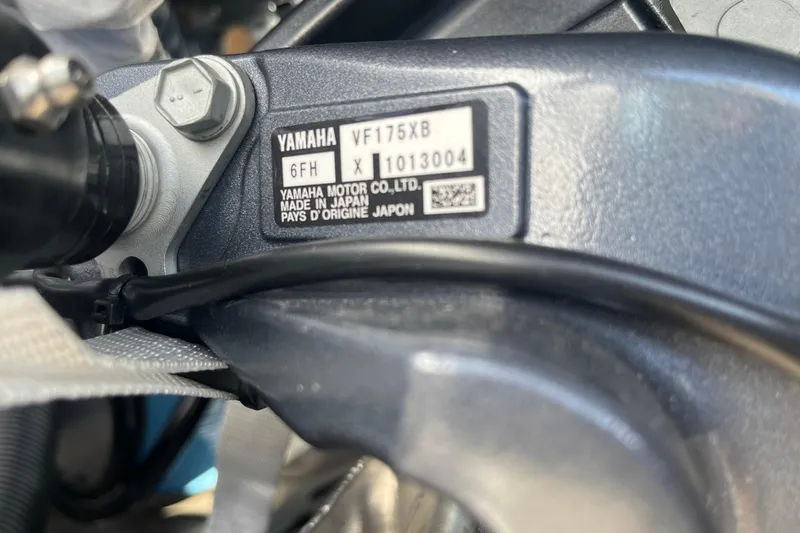 Slide: The Image of Close-up of Yamaha engine label on a 2026 Starcraft EXS 3 FD. - 11