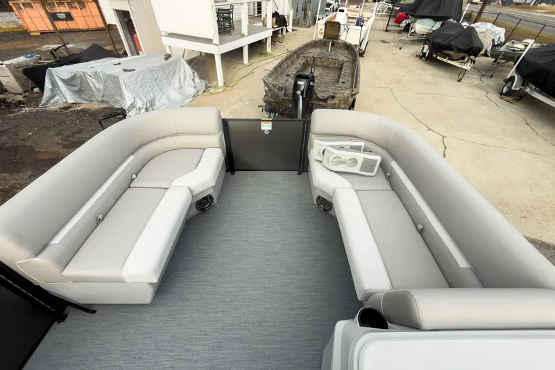 Slide: The Image of 2026 Godfrey Sweetwater Xperience 22' Tritoon with spacious lounge seating. - 31