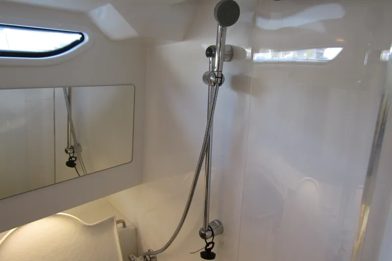 Slide: The Image of 2024 Nimbus Commuter 11 shower area with modern fixtures and sleek design. - 62