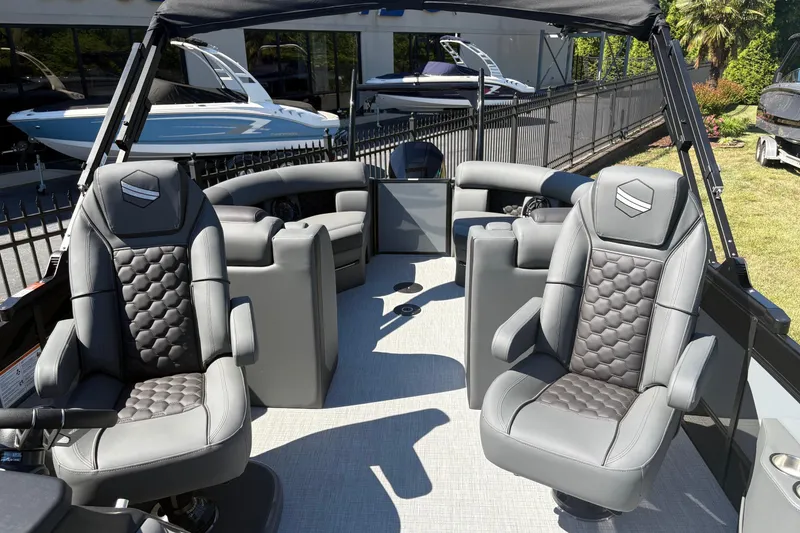 Slide: The Image of Interior of 2026 South Bay 525RS boat with luxurious seating and modern design. - 3