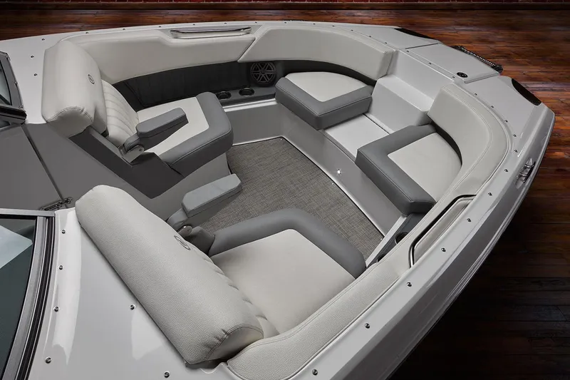 Slide: The Image of Manufacturer Provided Image: 2019 Cobalt 25SC boat interior with luxurious seating and modern design. - 3