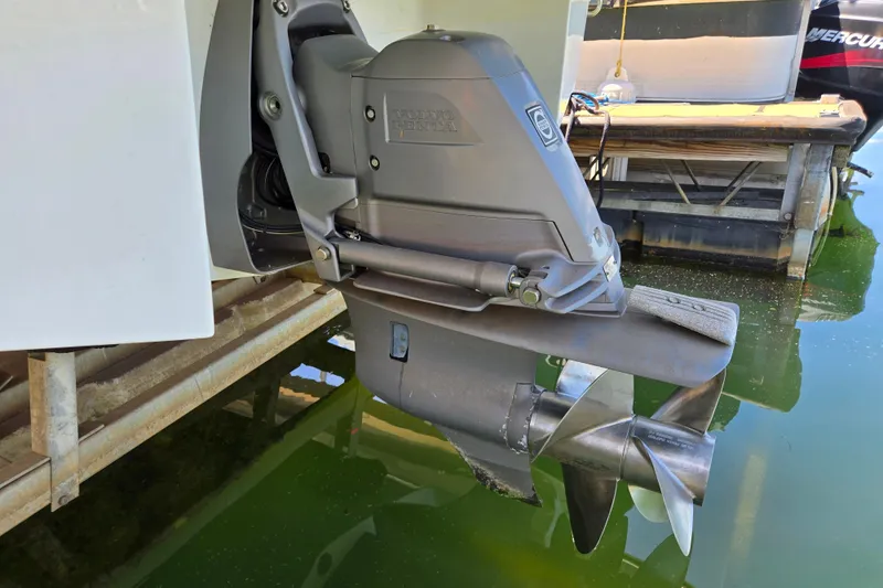 Slide: The Image of 2016 Cobalt R3 boat with Volvo Penta outdrive in marina setting. - 40