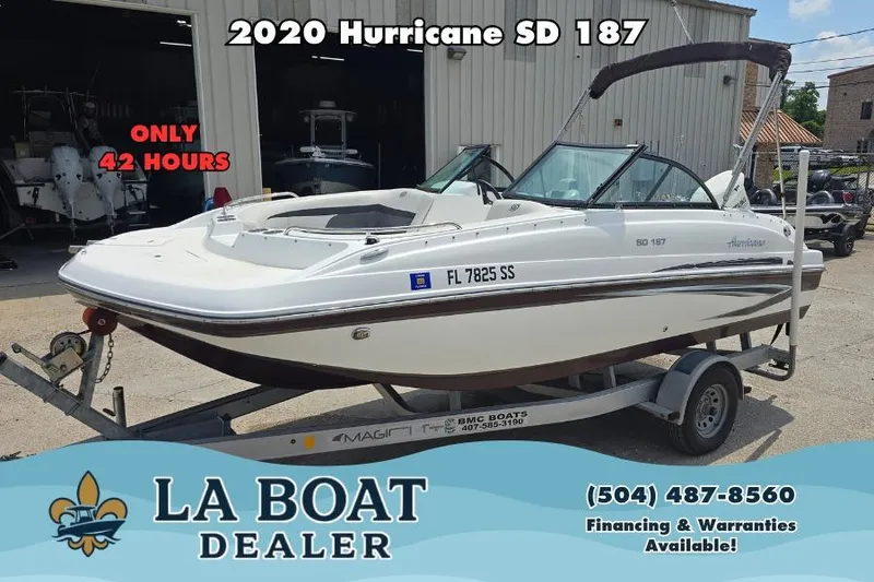 The Image of 2020 Hurricane SunDeck 187 OB boat on trailer, only 42 hours, LA Boat Dealer. - 0