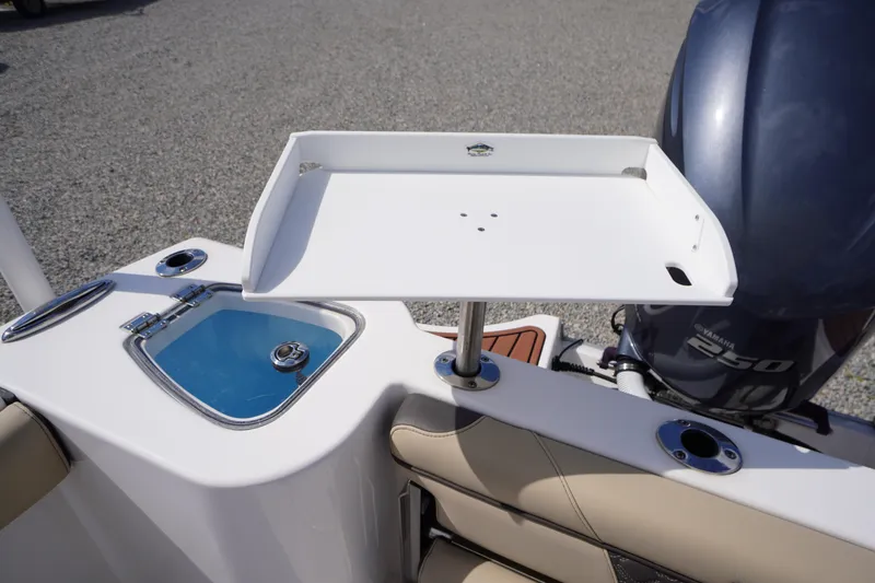 Slide: The Image of 2023 Tidewater 232 CC Adventure boat with Yamaha 250 engine and fishing station. - 42