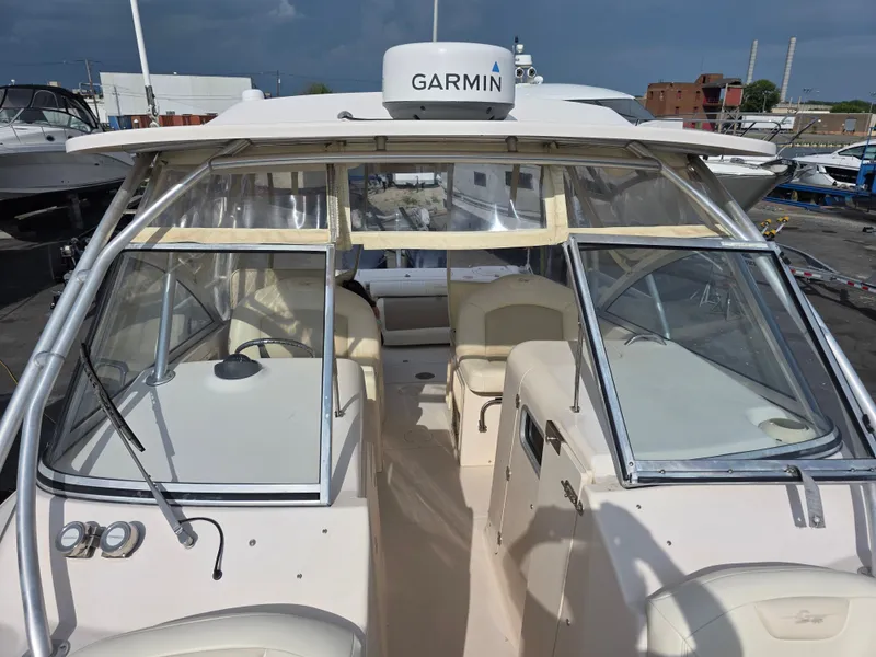 Slide: The Image of Grady-White Tournament 307 boat seat, 2009 model, at dock. - 26