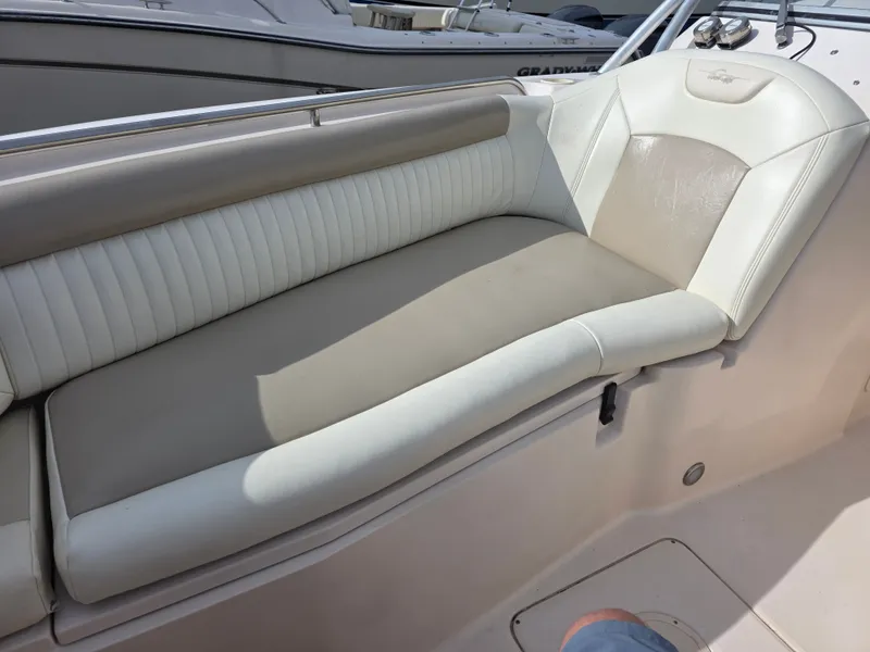 Slide: The Image of Interior of a 2009 Grady-White Tournament 307 boat in harbor. - 29