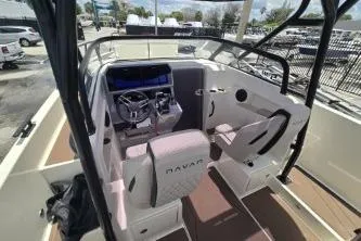 Slide: The Image of 2024 Navan S30 boat interior with modern steering and seating, showcasing sleek design and functionality. - 9