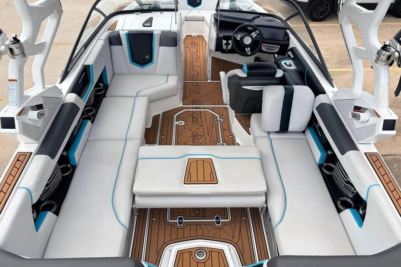 Slide: The Image of 2017 Nautique Super Air Nautique G23 interior with luxurious seating and modern design. - 29