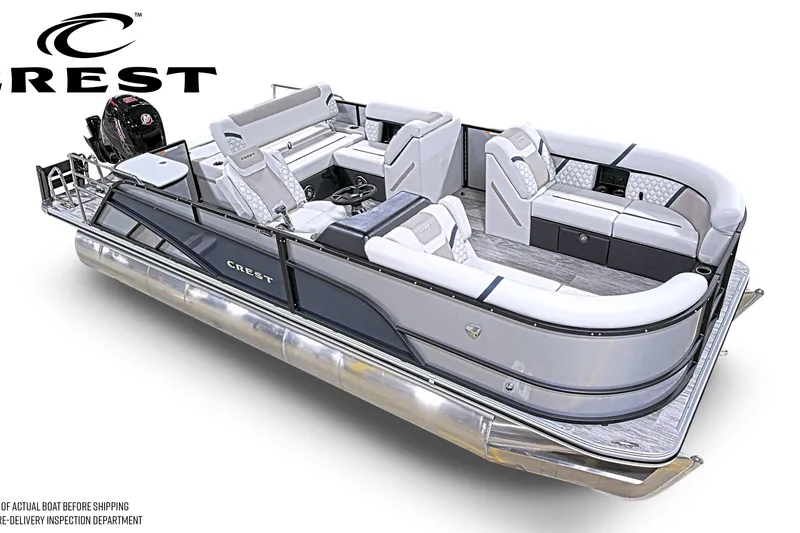 The Image of 2026 Crest Conquest 210 SLS pontoon boat with luxurious seating and modern design. - 0