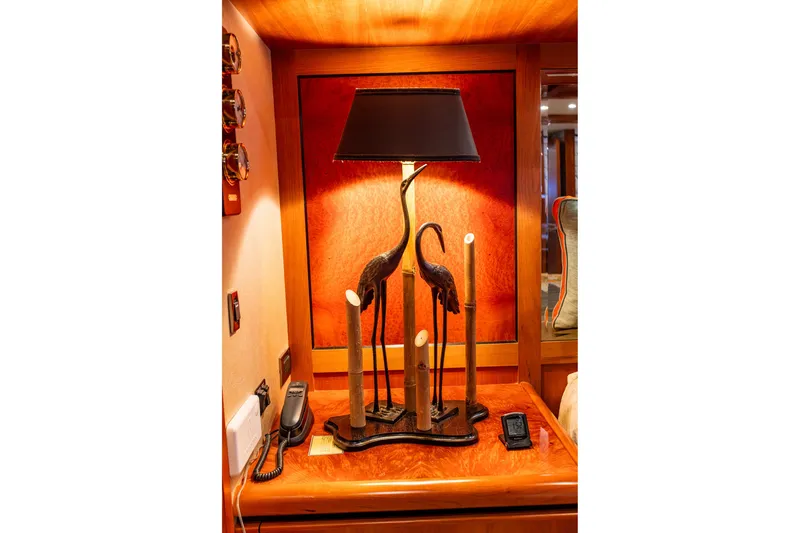 Slide: The Image of Decorative lamp with bird design on West Bay 86 Raised Pilothouse Motor Yacht, 2005. - 67