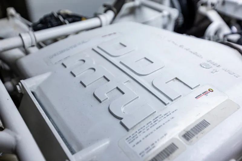 Slide: The Image of Engine detail of 2005 West Bay 86 Raised Pilothouse Motor Yacht. - 120