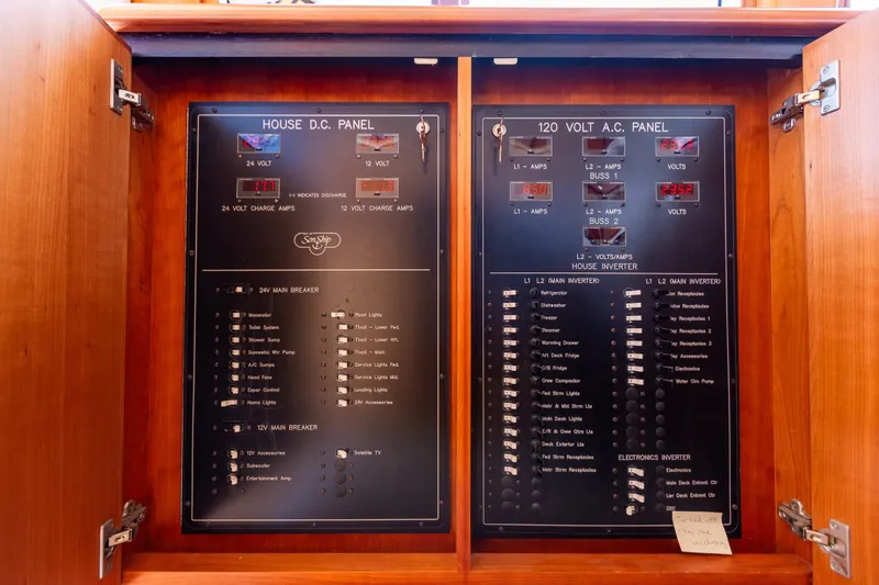 Slide: The Image of Electrical panel of a 2005 West Bay 86 Raised Pilothouse Motor Yacht. - 33