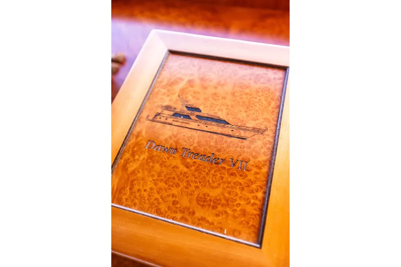 Slide: The Image of Framed illustration of West Bay 86 Raised Pilothouse Motor Yacht, 2005, labeled "Dawn Treader VII". - 160