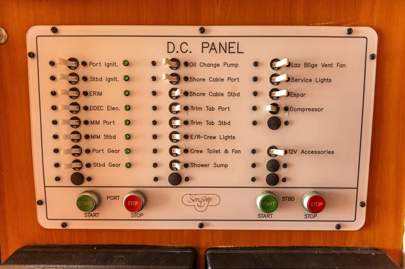 Slide: The Image of Control panel of a 2005 West Bay 86 Raised Pilothouse Motor Yacht. - 129