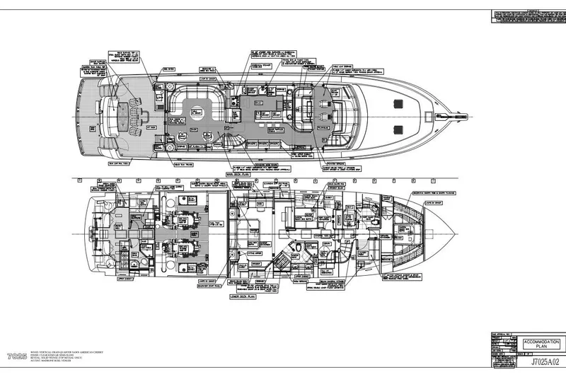 Slide: The Image of Floor plan of 2005 West Bay 86 Raised Pilothouse Motor Yacht, detailed layout view. - 159