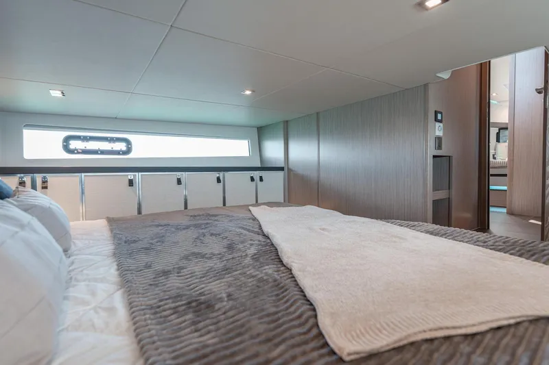 Slide: The Image of Luxurious cabin interior of 2026 Fjord 490 SPORT yacht with modern design. - 18