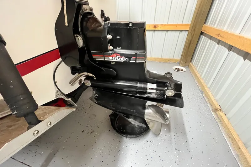 Slide: The Image of 1996 Donzi 22 Classic boat with MerCruiser outdrive in storage. - 9