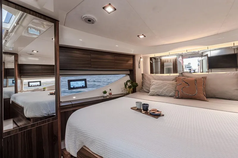 Slide: The Image of Manufacturer Provided Image: Luxurious cabin of Marex 440 Gourmet Cruiser 2026 with modern design. - 9