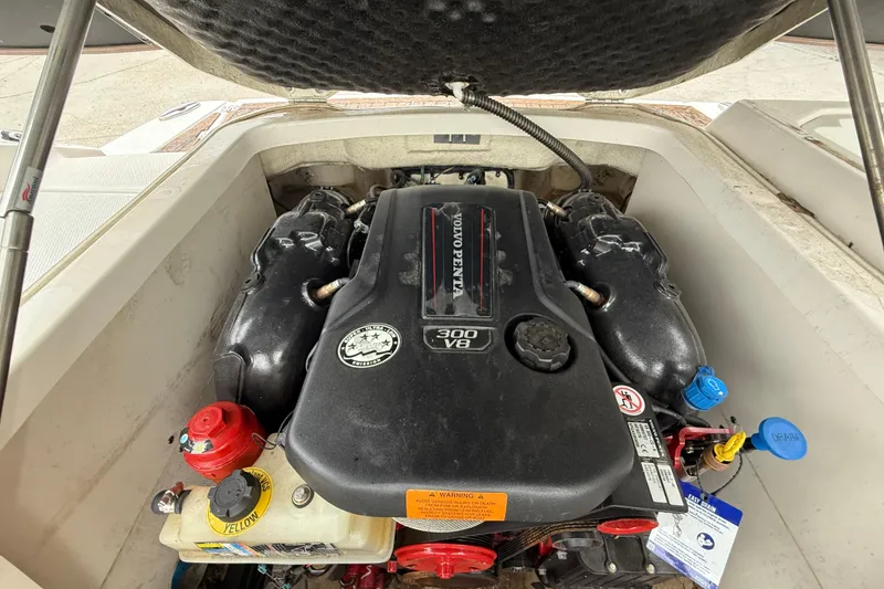 Slide: The Image of 2018 Chaparral 227 SSX Surf boat engine, featuring a Volvo Penta 300 V8. - 18