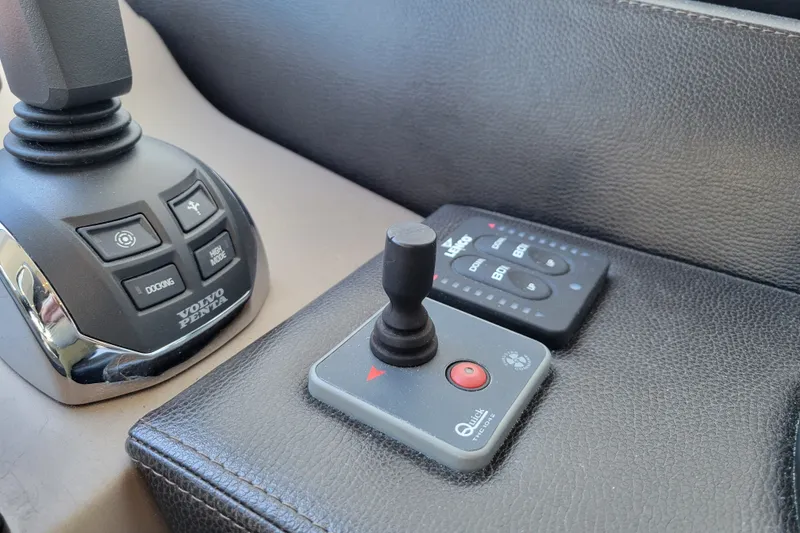 Slide: The Image of Control panel of a 2017 Prestige 500 yacht featuring Volvo Penta joystick. - 25