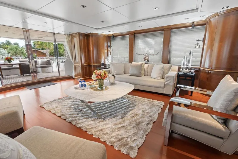 Slide: The Image of Luxurious interior of a 2008 Benetti Classic yacht with elegant furnishings and decor. - 23