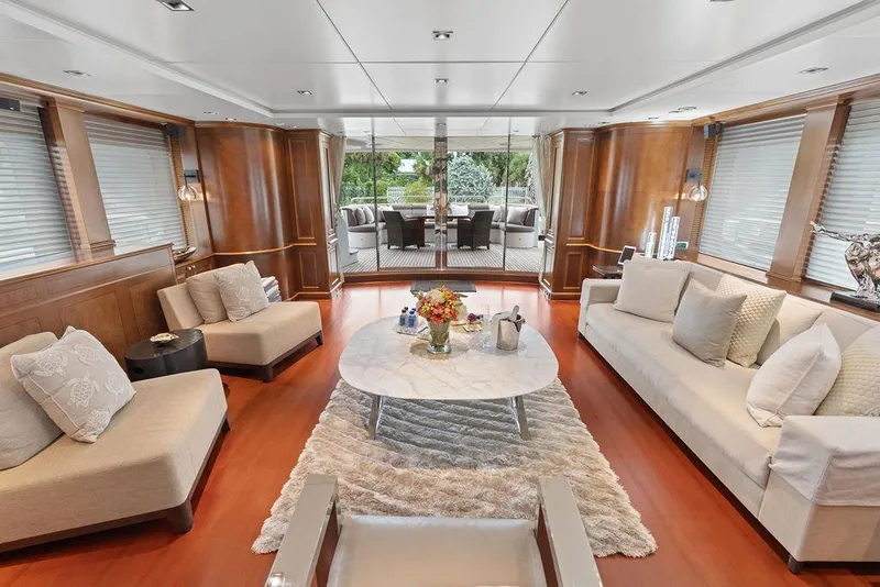 Slide: The Image of Luxurious interior of 2008 Benetti Classic yacht with elegant seating and decor. - 24