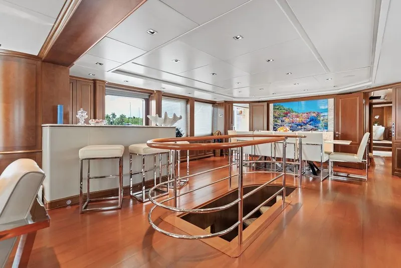 Slide: The Image of Luxurious interior of 2008 Benetti Classic yacht with elegant wood finishes and modern furnishings. - 26