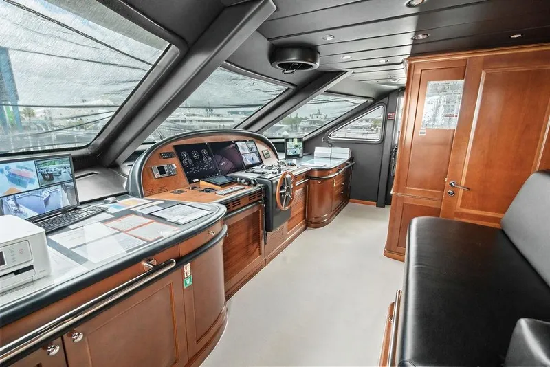 Slide: The Image of Luxurious helm of 2008 Benetti Classic yacht with advanced navigation systems. - 55