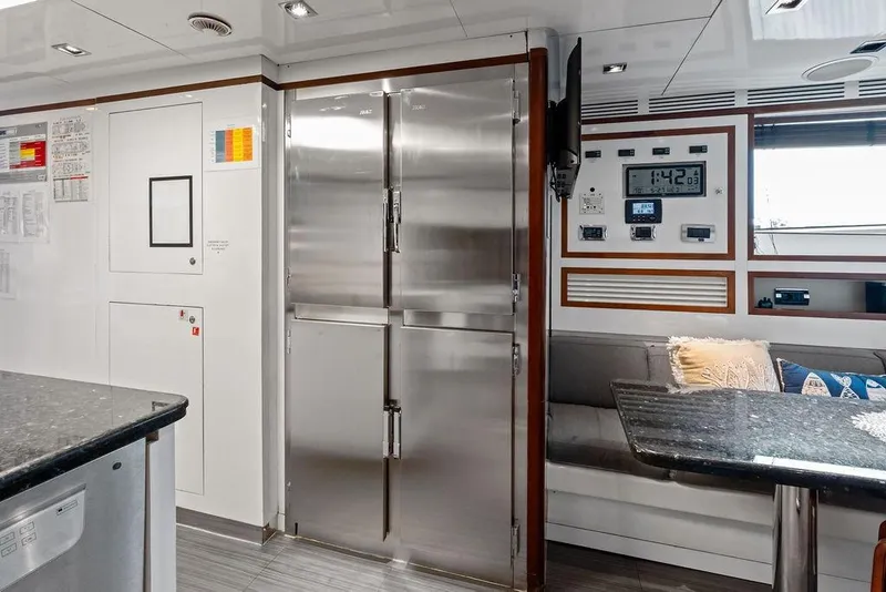 Slide: The Image of Luxurious 2008 Benetti Classic yacht interior with modern kitchen and dining area. - 96