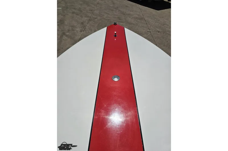 Slide: The Image of 1997 Donzi 18 Classic boat with red and white deck, viewed from above. - 72