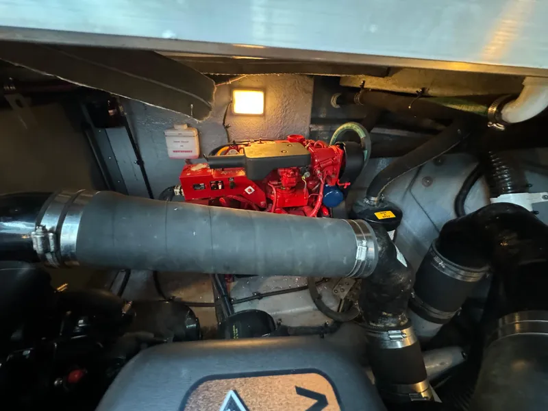 Slide: The Image of Engine room of a 2001 Sea Ray 380 Sundancer boat. - 46