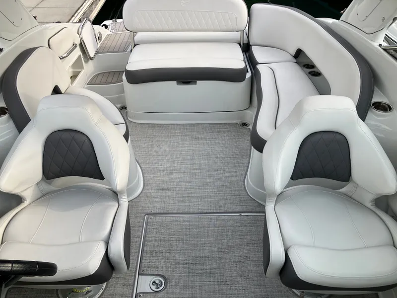 Slide: The Image of Interior of 2023 Crownline 270 XSS with luxurious seating. - 25