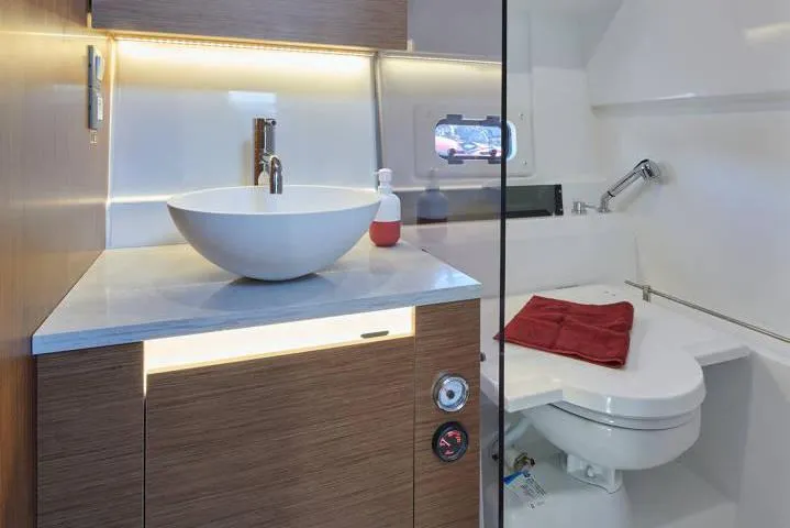Slide: The Image of Manufacturer Provided Image: Modern bathroom in 2022 Jeanneau Leader 10.5 WA Series 2 boat. - 11