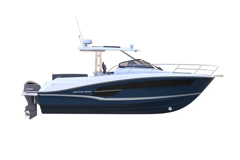Slide: The Image of Manufacturer Provided Image: 2022 Jeanneau Leader 10.5 WA Series 2 boat, side view, blue and white hull. - 12