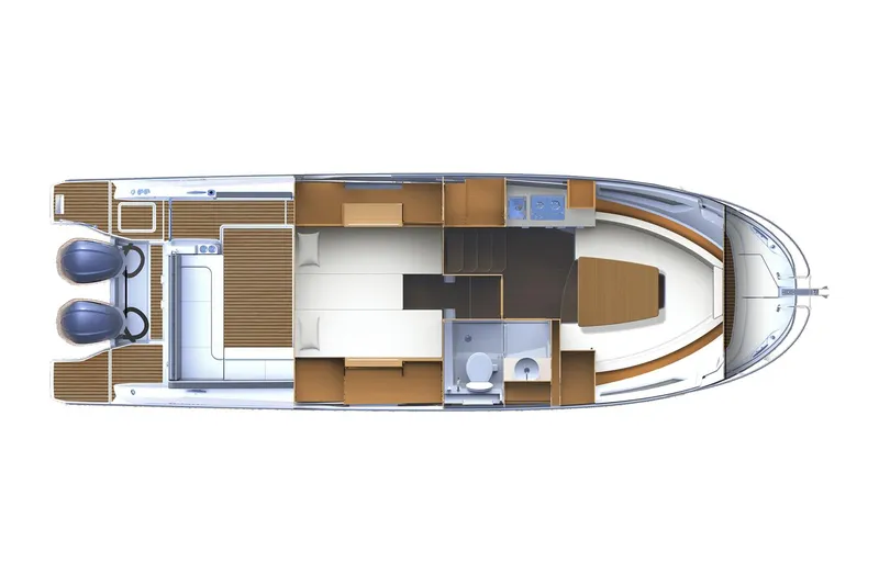 Slide: The Image of Manufacturer Provided Image: Top view layout of 2022 Jeanneau Leader 10.5 WA Series 2 boat. - 14