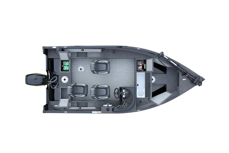 Slide: The Image of Manufacturer Provided Image: Top view of 2023 Lund 1650 Rebel XL SS fishing boat interior layout. - 11