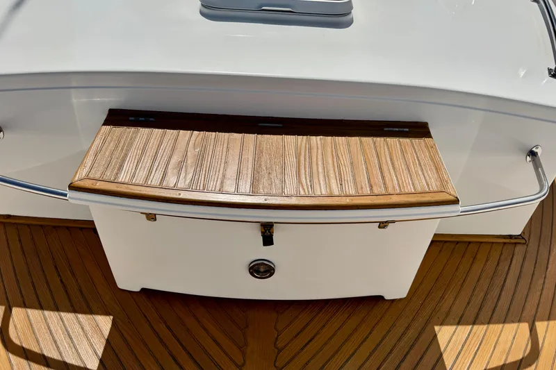 Slide: The Image of Teak deck detail on 1996 Grand Banks 46 Heritage CL yacht. - 79