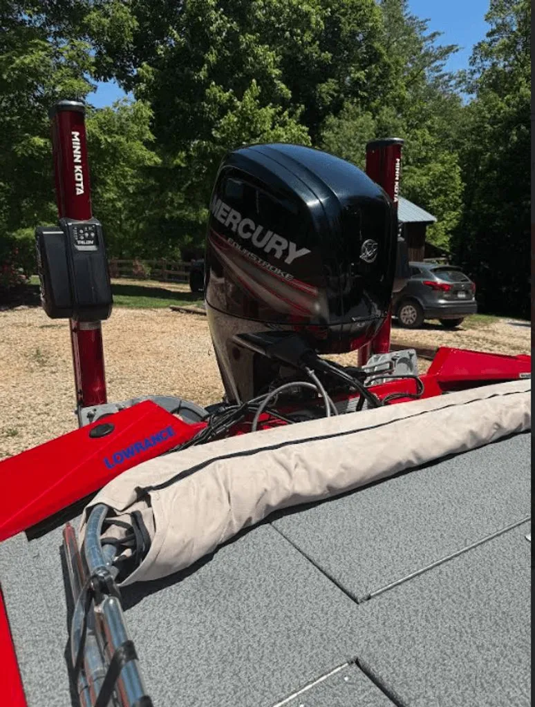 Slide: The Image of 2017 Tracker Pro Team 175 TXW with Mercury engine outdoors. - 14