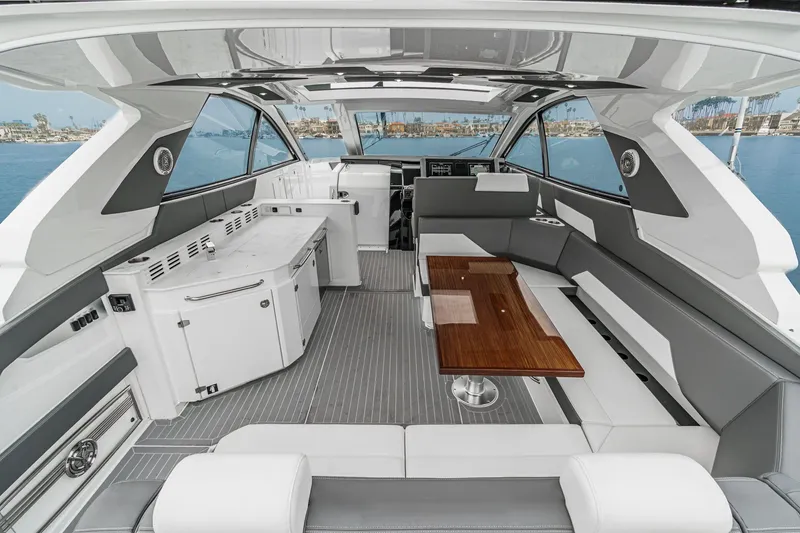 Slide: The Image of Interior of 2022 Cruisers 42 GLS yacht with modern design. - 26