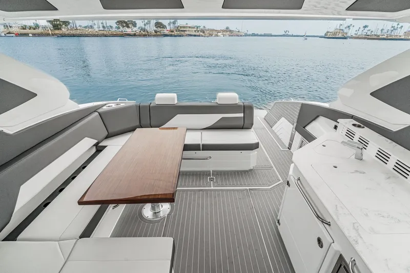 Slide: The Image of Interior of 2022 Cruisers 42 GLS yacht with modern design. - 28