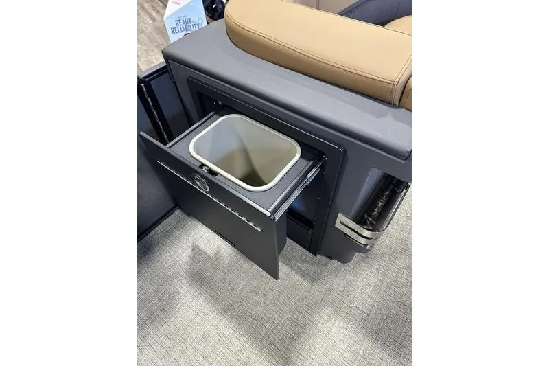 Slide: The Image of 2026 Bennington M Swingback 22 MSB with built-in storage compartment and trash bin. - 10